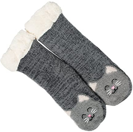 SHERCHPRY 1paar Cartoon Winter Warm Socks Für Damen Flauschige Rutschfeste Haussocken Für Gemütliche Tage Für Weihnachten Und Entspannte Abende