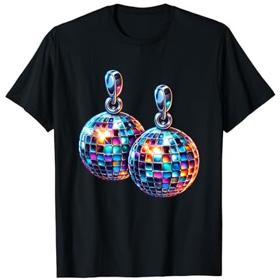 Discokugel Ohrringe Kleid Kostüm T-Shirt