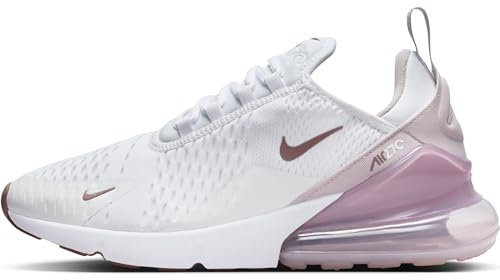 Nike W Air Max 270, Sneaker Donna, White/Platinum Violet-Smokey Mauve-Black, 38.5 EU