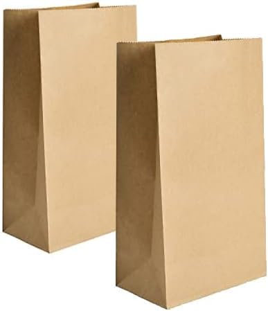 Rocneuna Papiertüten Braun 50stk Wiederverwendbare Kraftpapier Tüten Umweltfreundliche Brottüten Papier DIY Papiertüten Verdicken70gsm(9 * 18 * 5.5cm)