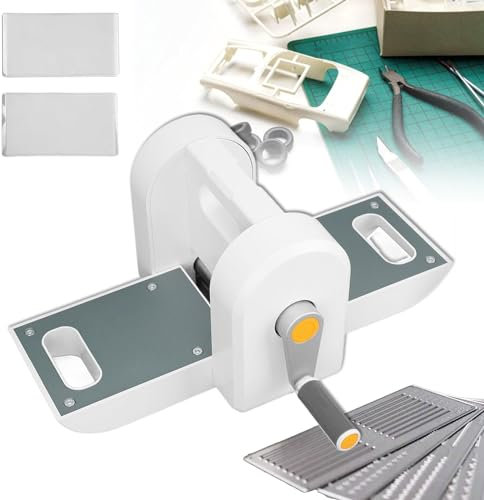 json2xml Portable Hand Shake Die Cutting & Embossing Machine Kit - Craft Cutter for Model Making Tools - 1mm Fine Cutting,include 5 Metal Cutting Molds/Masking Tape/Fixed Pad
