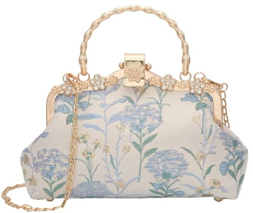 YeBon Women Embroidered Bag Silk Shoulder Bag Crossbody Bag for Wedding Party Banquet…