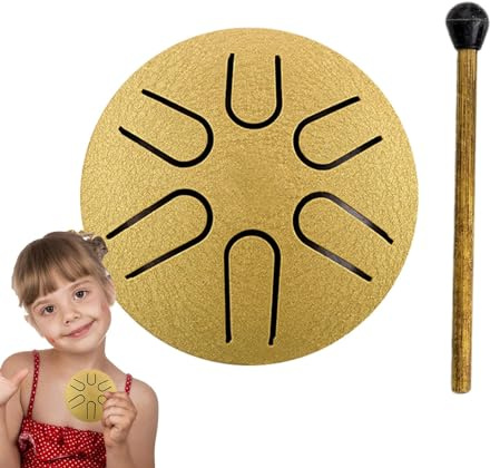 HandPan Drum, Hand Pan Meditation Drum, 6 Noten Tongue Drum Tongue Drum for Beginners Musical Education Drum for Yoga Zen Meditation Steel Drum, Hand Pan Drum, Steel Drum for Kids