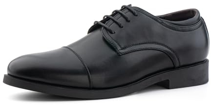 Hitmars Men’s Lace-Ups Formal Shoes Dress Brogues Mens Smart Shoes Office Patent Leather School Oxfords Derbys Shiny Casual 3 Black UK 7.5