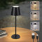 Homefire LED Tischleuchte Tischlampe Kabellos - Nachttischlampe Akku Touch Dimmbar Schreibtischlampe Schwarz IP54 Bettleuchte Tisch USB Nachttischleuchte Aufladbar Metall für Nachttisch Schreibtisch