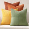 MIULEE 4er Set Kordsamt Kissenbezug Patchwork Kissenhülle Weich Dekokissen Modern Unsichtbarer Reißverschluss Sofakissen Zierkissen für Sofa Wohnzimmer Schlafzimmer Orange Grün Serie 50x50 cm