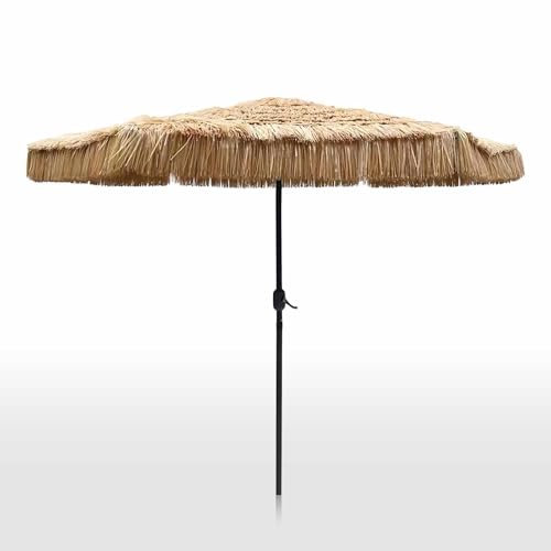 MDXVRKYBC 2.7m Parasol Paille, Grande Parasol Plage Anti Vent pour Bloquer Le Soleil, Parasol Jardin Balcon Piscine Extérieur pour Plage, Jardin, Terrasse