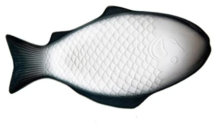 PRETYZOOM Plato de pescado creativo cuenco de aguacate fuente de pescado fuente de porcelana para servir camarón sartenes cuberteria almacenamiento de bocadillos plato en forma de Green