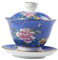 MOLUCKFU 1Satz Dekorative Keramik Teeschale mit Untertasse Chinesische Teetasse Traditionelles Teegeschirr für Oolong Puer Gelb für Zuhause und Teestube