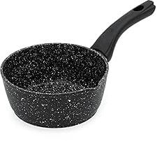 Non Stick Milk Pan Induction Saucepan Forged Aluminum Granite Coating Tea Pot (Aluminium, 16cm)