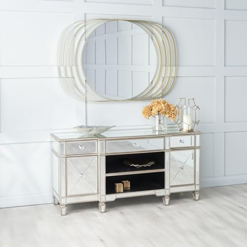 URBANDECO Monza Mirrored Champagne Trim TV Unit