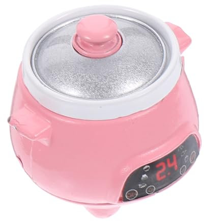 ifundom Modell Reiskocher Kleines Elektroherd Mini-kochgeschirr- Wasserkocher- Mini-hauskochgeschirr Miniatur-szenenmodell Küchenkochgeschirr Legierung Rosa