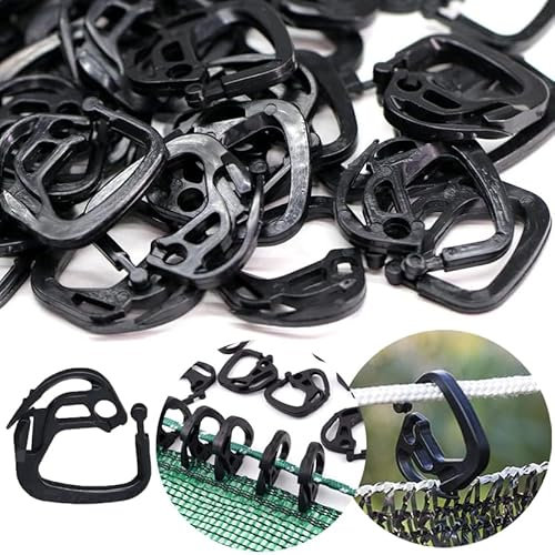 Wopanxye Sonnenschutz Netz Haken, 100 Stück Kunststoff Netz Clips, laufhaken sonnensegel, Kunststoff planenclips Für schattierungsnetz Schattierung Netzclip, pezialclip mit öse schattiernetz Klemmen