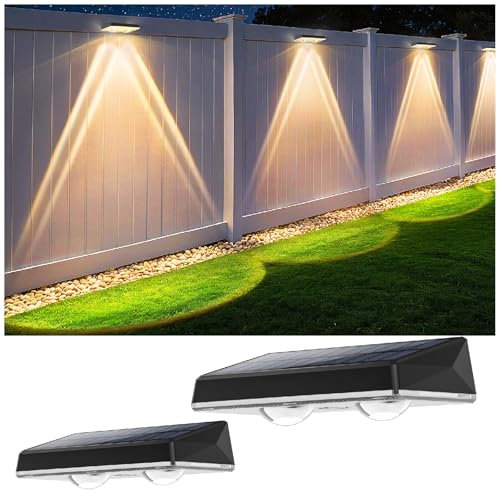 Delaiglow Solarlampen für außen wand, Solar Wandleuchte aussen, solarwandleuchten außen 3 Beleuchtungsmodi LED aussenleuchte solar IP67 Wasserdicht außenbeleuchtung solar für Zaun Garten Terrasse 2er