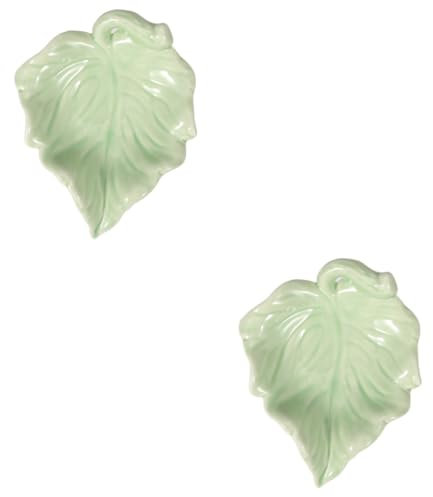 Alipis 2St Seifenschale aus Keramikblättern einfach Handseife nachfüllen Spülmittel Seifenschale in Blattform doppelt Duschseifenhalter Multifunktionaler Seifenhalter Seifen Halter Green