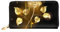 GBCDEDSL Gold Rose Portefeuille en cuir microfibre double face entièrement imprimé pour femme, Noir , Taille unique