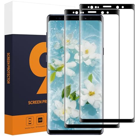 Carantee 2 Pièces Verre Trempé pour Samsung Galaxy Note 9, Plein écran 3D Ultra résistant Sans Bulles Vitre Protection pour Galaxy Note 9, Anti-salissures Haute Sensibilité Protection écran