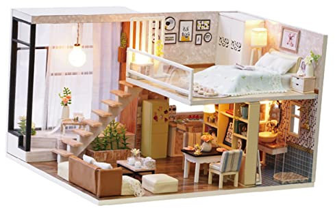 NAMOARLY 1 Stück Wohnung Selber Bauen Kleinkinder Spielzeughaus Puppenhauszubehör Szene Miniatur Diorama-bausatz Herstellung Innen Häuser Bausätze Mini-Wohnung Kabinenmodell