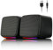 Vicloon Enceintes PC, Enceintes de Bureau avec Lumières RVB Colorées, Alimentation USB, Système Audio avec Prise Jack AUX 3,5 mm, Mini Enceinte Portable pour Ordinateurs Portables, Smartphones et Mac