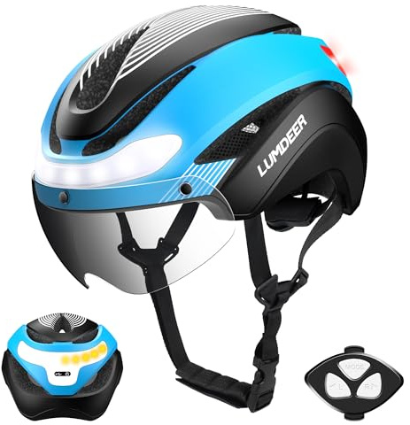 LUMDEER Fahrradhelm Herren und Damen Erwachsene mit Licht Vorne und Hinten