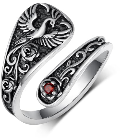 Zunxinsan Phoenix Rings 925 Sterling Silver Phoenix Thumb Ring Vintage Phoenix Spoon Rings Jewelry Gifts For Women