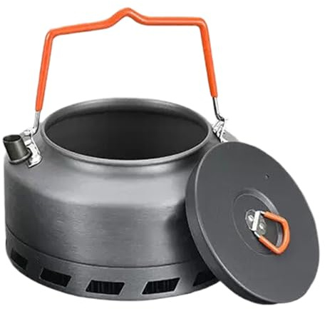 Ldabrye Théière de camping portable en alliage d'aluminium - Bouilloire sifflante pour faire bouillir le thé, le café, les petites chaudières de voyage portables