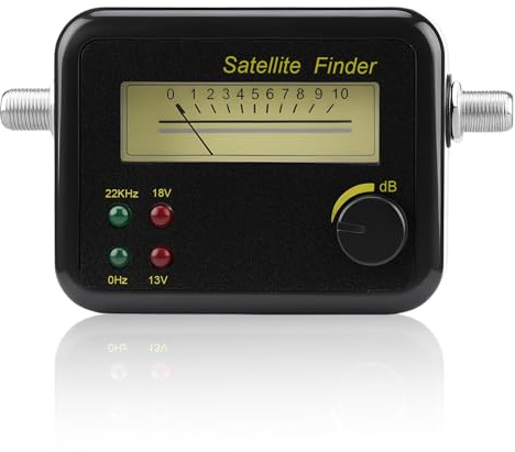 Sat-Finder Satellite Finder with Level & Pointer Display Measuring Device with Signal Sound HD Digital TV Signal Meter for Setting Satellite Dish for Sky Freesat Hotbird Adjustment of Antennas