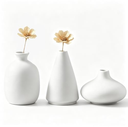 Mini Keramikvase Set, Weiße Keramik Vase für Moderne Wohnkultur | Bemalen Sie Ihr Eigenes Keramik-Vasen-Set für DIY, Wohnzimmer, Regaldekor, Esstisch Bücherregal Kaminsims