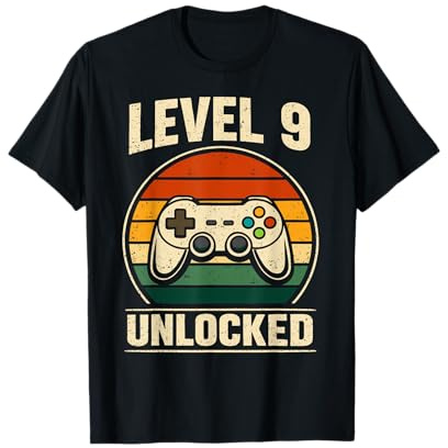 9th Birthday Level 9 Unlocked Gamer Gaming Boy Nine Birthday T-Shirt