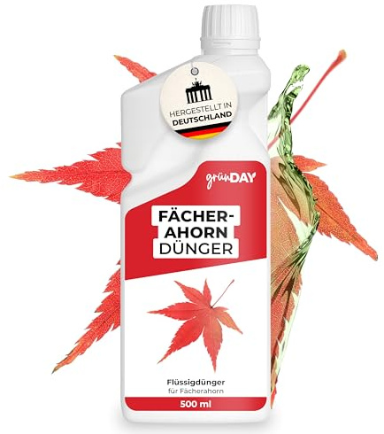 Fächerahorn-Dünger 500 ml – Flüssiger mineralischer NPK Dünger mit Spurennährstoffen für japanische Ahorne – Für Blattentwicklung & gleichmäßigen Austrieb – Konzentrat für ca. 200 L Gießwasser