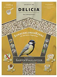 Delicia Sonnenblumenkerne schalenfrei Wildvogelfutter Winterfutter, 1,5 kg