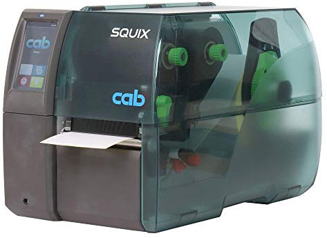 cab SQUIX 4 Drucker mit Abreißkante - 600 DPI - Thermotransfer - 105,7 mm max. Druckbreite, LAN, USB, USB-Host, WLAN, seriell (RS-232) Schnittstellen - 5977002