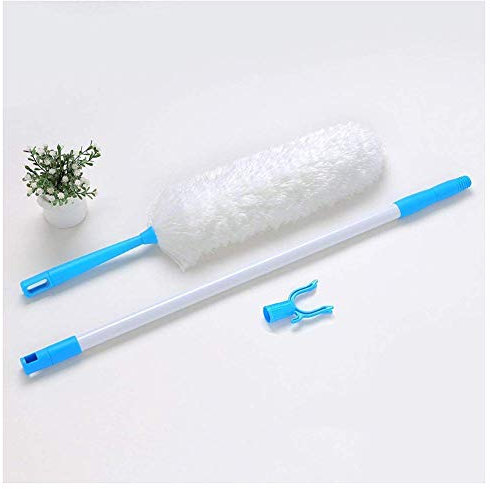 Extendable Duster Good Grips Microfibre Feather Duster with Extension Pole Reach 127cm-177cm/50.8-70.8, Flexible, Bendable, Washable, Fluffy, Static Duster,Easy to Absorb Dust White