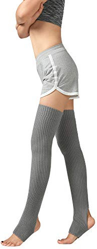 URSING Overknee Stulpen für Damen Gestrickt Beinstulpen Kniestrümpfe Klassische Winter Stiefel Socken Beinlinge Strümpfe Knöchelwärmer Beinwärmer Oberschenkel Yoga Socken Boot Cover Leggings (Grau)