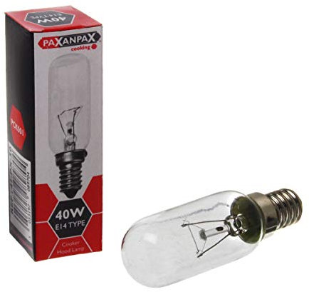 Paxanpax PCK001 Universal Lamp Bulb for Cooker Hood [E14, 40W, 230-240V, T25L]