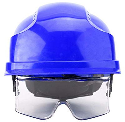 Sonew Casque de Sécurité Defender, Casque de Sécurité avec Lunettes de Protection, Casque de Sécurité, Casque À Visière, Lunettes Intégrées À Casque Dur, Casque de Chantier