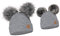 ELIMELI Eltern-Kind Mütze Mädchen Warme Wintermütze für Mutter und Tochter Mütze Damen Winter mit Zwei Bommeln Slouch Strick Beanie Damen Bommelmütze Kinder Mama und Baby Cap Set 3 (Grau)