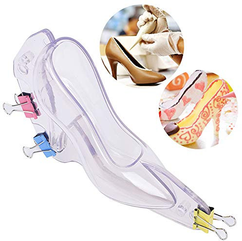 Ziyero 3D Kunststoff Schokoladenform Mini Form für DIY Kuchen Machen High Heel Schuh Schimmel, Kunststoff in Lebensmittelqualität, Wiederverwendbar, für Kuchen, Schokolade, Dessert Usw (Transparent)