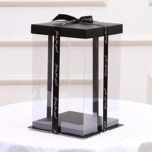 Boîte cadeau vide transparente pour ours en peluche et roses - 17 x 17 x 28 cm - 25 cm - 17 x 17 x 28 cm