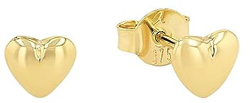 Amor Ohrstecker Mädchen Kinder Ohrschmuck, 0,5 cm, Gold, Herz, Kommt in Schmuck Geschenk Box, 2013966