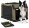 Petsfit Hundebox Auto, Verstellbarer Stoffbezug für Kompatibilität, schräges Design geeignet für den Rücksitz und Kofferraum, Auto Hundetransportbox, verstärktes Netz gegen Kauen, Armeegrün,L