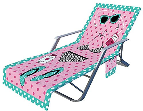Strandstuhlabdeckung,Strandkorb Handtuch Lounge Chair Cover, Mikrofaser Strandtasche Sonnenliege Handtuch Stuhl Strandtuch mit Taschen Handtücher Für Schwimmbäder, Strände, Gartenhotels, 210x75 cm