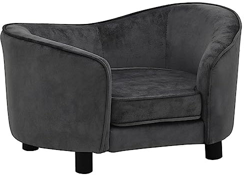 vidaXL Hundesofa Dunkelgrau 69x49x40cm Plüsch Hundebett Hundecouch Katzensofa