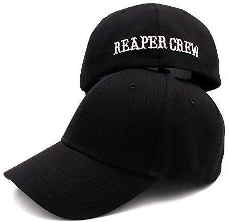 CHENGGI Cap SOA Schwarze Hüte Sons Anarchy for Reaper Crew Fitted Baseball Cap Damen Herren Buchstaben Bestickter Hut Hip Hop Hut Für Herren