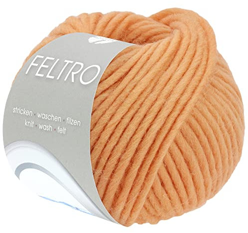LANA GROSSA Feltro | Filzgarn für Kreativhandwerk, vielseitig, hochwertige Wolle zum Nass- und Trockenfilzen | Handstrickgarn aus 100% Schurwolle | 50g Wolle zum Stricken & Häkeln | 50m FB 97
