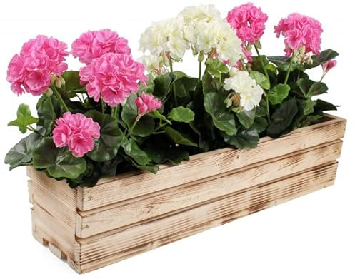 KOTARBAU® Jardinera de Madera, 600 x 180 x 150 mm, Color marrón Quemado, Jardinera Rectangular, Larga, Macetero para Plantas y Hierbas, Jardín, Terraza, Balcón, Rústica
