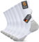 Alaplus Sneaker Socken Unisex, Weiße Sneaker Crew Socks Damen 39-42, Sportsocken Gepolstert Trekkingsocken Baumwolle Atmungsaktiv Laufsocken Tennisocken
