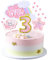 Kawailay 3 Geburtstag Tortendeko Mädchen 3st Geburtstag Kuchendeko Happy Birthday Regenbogen Cake Topper Wolken Sterne Kuchen Deckel für Mädchen Geburtstag Rosa, Kawailay-208