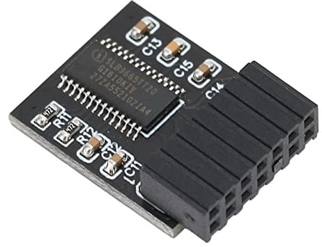 PUSOKEI TPM2.0 Modul LPC Schnittstelle 14 Pin Modul, TPM 2.0 Remote Kartenverschlüsselungs Sicherheitsmodul für Motherboards, Kompatibel mit System 7/8.1/10