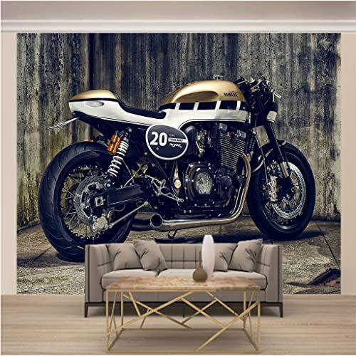 ZAPVI Tapisserie Murales Papier Peint 3D Moto Taille:L200CMxH140CM Papier Peint 3D Grand Papier Peint Photo Murale Moderne Imprimé Rouleau D'Art Mural Affiche Décor Pour Salon Derrière La Télévision